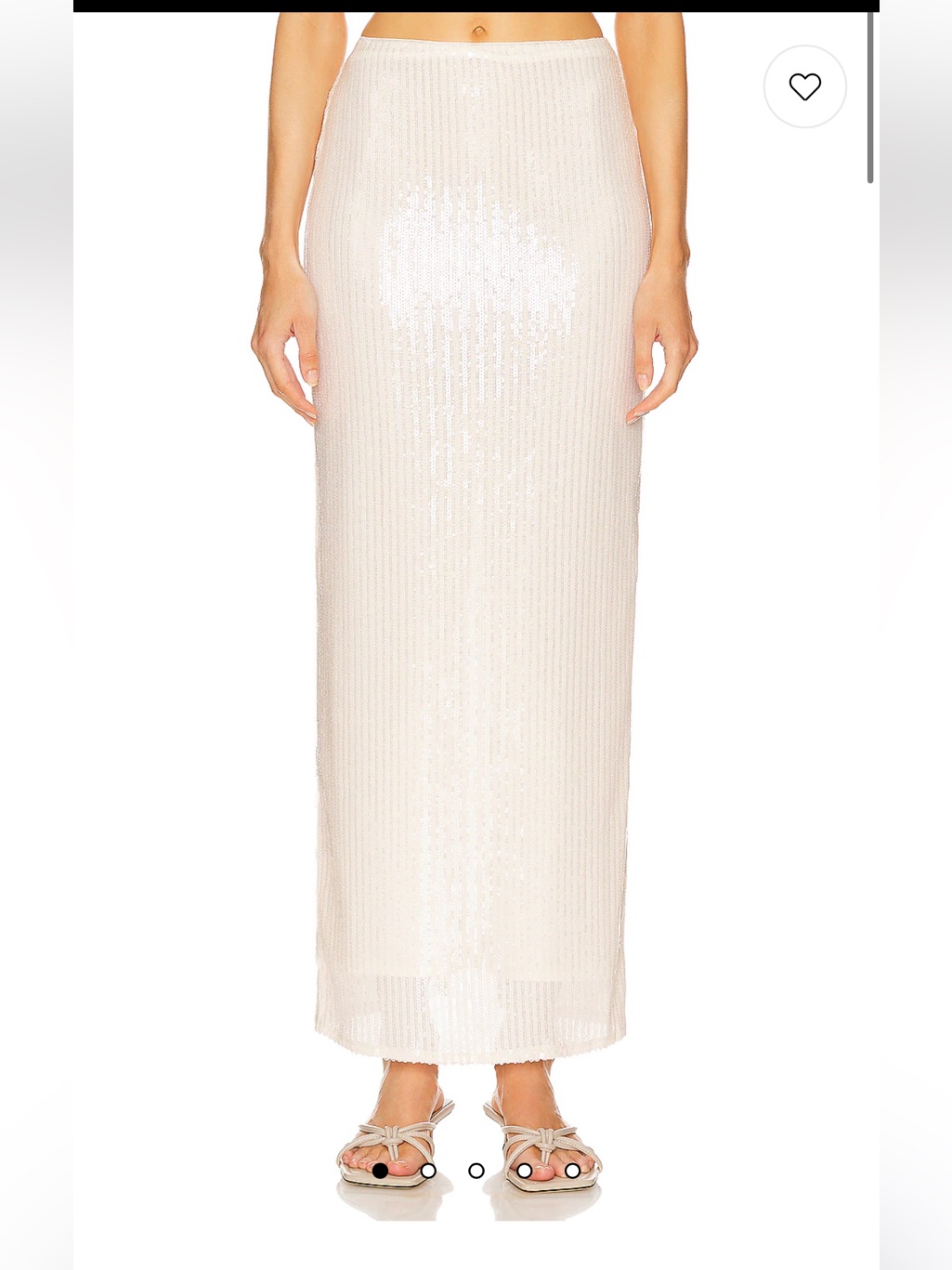 Lpa Paradise Maxi Sequin Skirt In Pearl White Size Xs